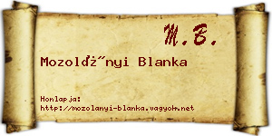 Mozolányi Blanka névjegykártya